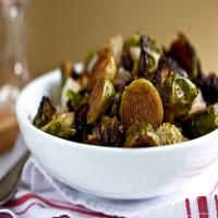 Roasted Brussels Sprouts With Pistachios and Cipollini Onions image