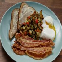 Eggs with Hash Browns, Bacon and Rye Toast image