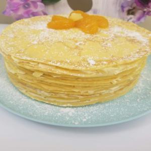 Pineapple Cream-Filled Crepe Cake image