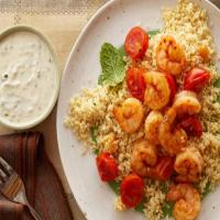20-Minute Shrimp and Couscous With Yogurt-Hummus Sauce_image