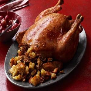 Roast Chicken With Walnut-Herb Stuffing_image