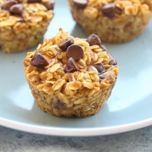 Pumpkin Chocolate Chip Baked Oatmeal Cups Recipe by Tasty image