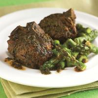 Roasted Lamb Chops with Charmoula and Skillet Asparagus image