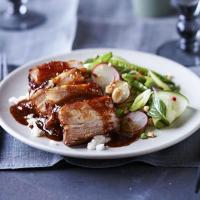 Sticky pork belly with Vietnamese-style salad & smashed peanuts image