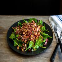 Spinach Salad With Red and Chioggia Beets, Quinoa and Walnuts_image