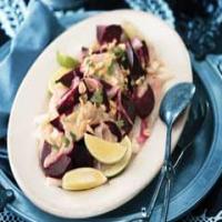 Roasted Beet & Jicama Salad with Jalapeno Peanut Dressing_image