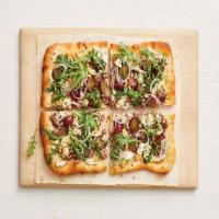 Sausage Pizza with Arugula and Grapes image