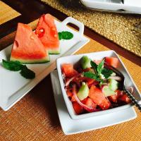Refreshing Cucumber Watermelon Salad image