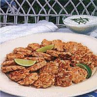 Salmon Cakes with Tarragon-Chive Dipping Sauce image