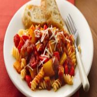 Slow-Cooker Italian Sausages and Peppers with Rotini image