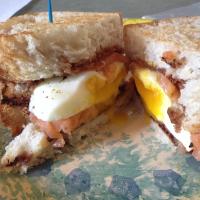 Smoked Salmon Sandwich with Poached Egg image