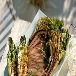 Grilled Leg of Lamb with Curly Endive and Romaine image
