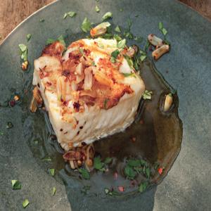 Grilled Black Cod with Fried Garlic and Chiles Recipe | Epicurious.com_image