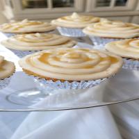 Almond Cupcake with Salted Caramel Buttercream Frosting image