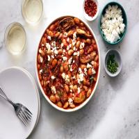 Saucy Beans and Artichoke Hearts with Feta image