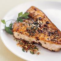 Pan-Roasted Swordfish Steaks with Mixed-Peppercorn Butter image