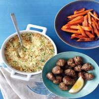 Moroccan Meatballs with Couscous and Roasted Carrots image