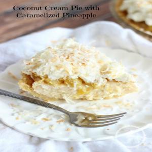 Coconut Cream Pie with Caramelized Pinapple and Coconut Whipped Topping_image