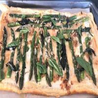 Asparagus Puff Pastry Flat Bread Pizza image