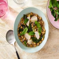 Braised Fresh Black-Eyed Peas With Baby Turnips image