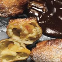 Brandied Apricot Beignets with Chocolate Dipping Sauce_image