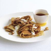 Crepes with Maple-Walnut Praline and Crème Fraîche image