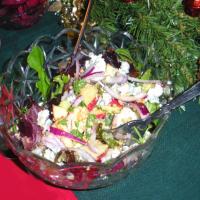 Salad With Apple, Celery, Hazelnuts and Roquefort Cheese_image