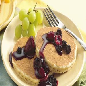 Easy Oatmeal Pancakes with Mixed Berry Topping image