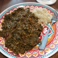 Curried Mustard Greens with Kidney Beans image