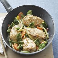 Skillet Chicken with Vegetables Parmesan_image