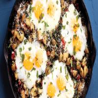 Potato Hash with Spinach and Eggs image