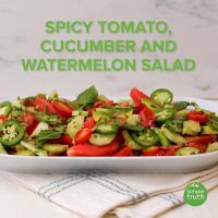 Spicy Tomato, Cucumber, And Watermelon Salad Recipe by Tasty_image