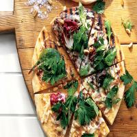 Grilled Pizza With Harissa and Herb Salad image