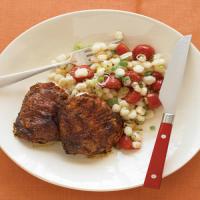 Spice-Rubbed Chicken with Hominy Saute image