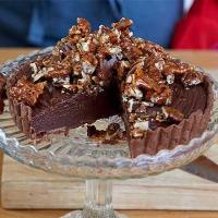 Sea-salted chocolate & pecan tart image