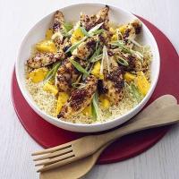 Sticky chicken with mango couscous image