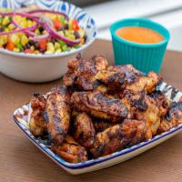 Apple-Smoked Chile Lime Chicken Wings with Sriracha Soy Sauce_image