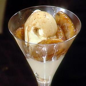 French Vanilla Ice Cream with Sauteed Bananas and Phyllo Triangles image