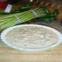 Turkey Leftover Creamy Potato and Asparagus Soup image