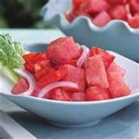 Watermelon Tomato Salad With Balsamic Dressing image