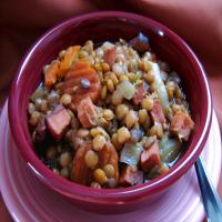 Crock Pot Lentils With Ham and Rosemary_image
