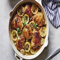 Crispy Chicken Stew with Lemon, Artichokes, Capers, and Olives image