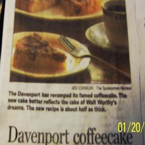 THE FAMOUS DAVENPORT HOTEL'S COFFEECAKE RECIPE_image