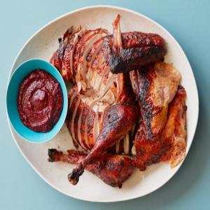 Grilled Turkey with Cranberry BBQ Sauce_image