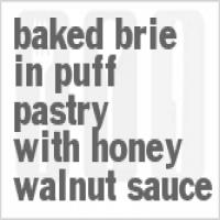 Baked Brie in Puff Pastry with Honey-Walnut Sauce_image