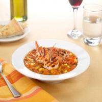 Icy Fruit Gazpacho with Spicy Grilled Shrimp image