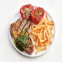 Grilled Tuna with Garlic Fries image