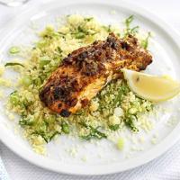 Spice & honey salmon with couscous image