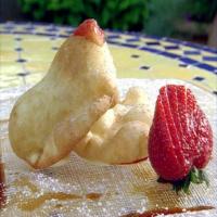 Sopaipillas and Sherried Fruit Compote on Honey Pastry Cream with Vinagres De Yema Gran Reserva Glaze image