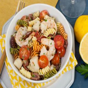 Seafood Puttanesca Salad - White Cooking Wine with Lemon image
